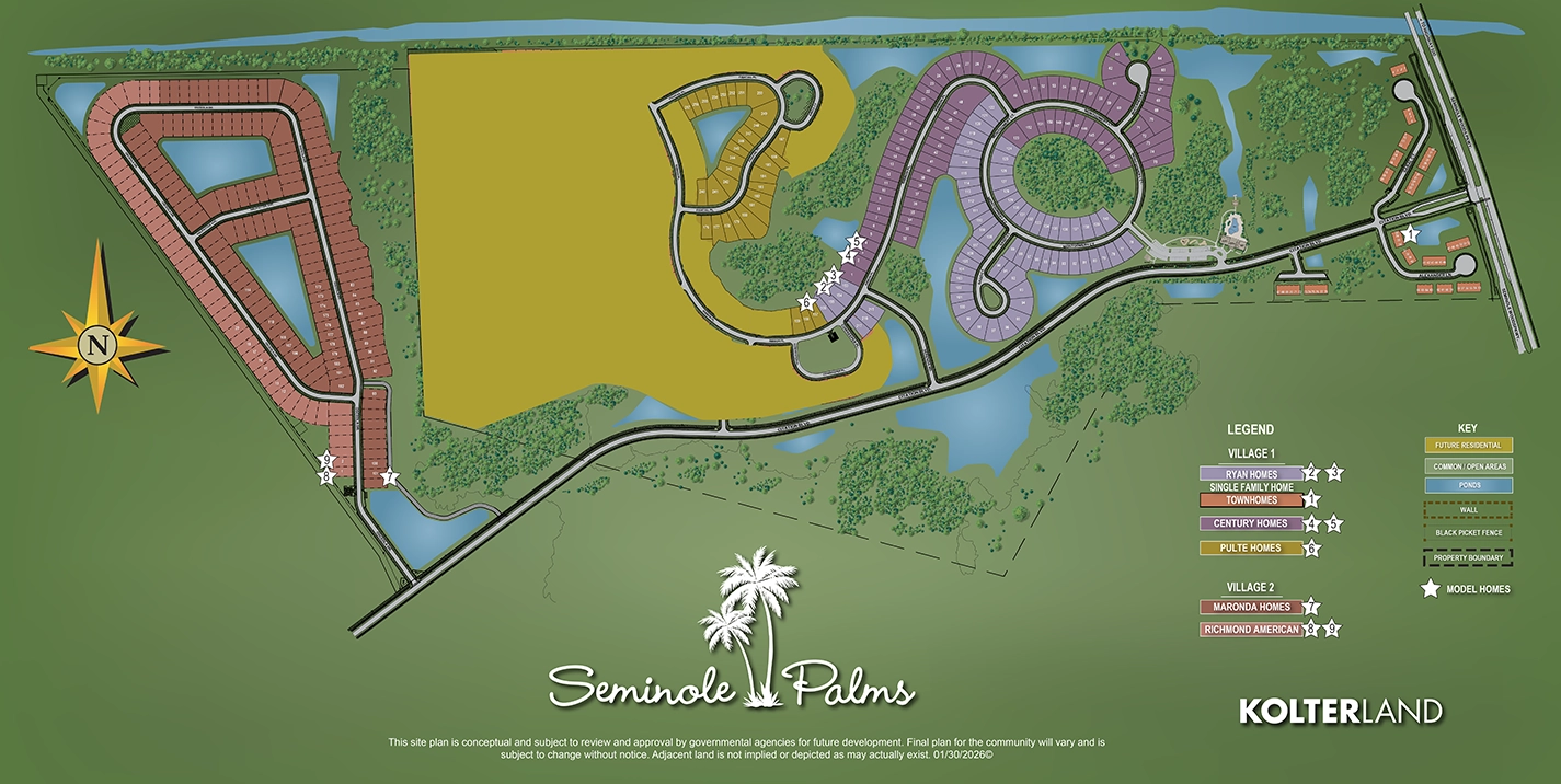 Community Site Plan for Seminole Palms in Palm Coast FL