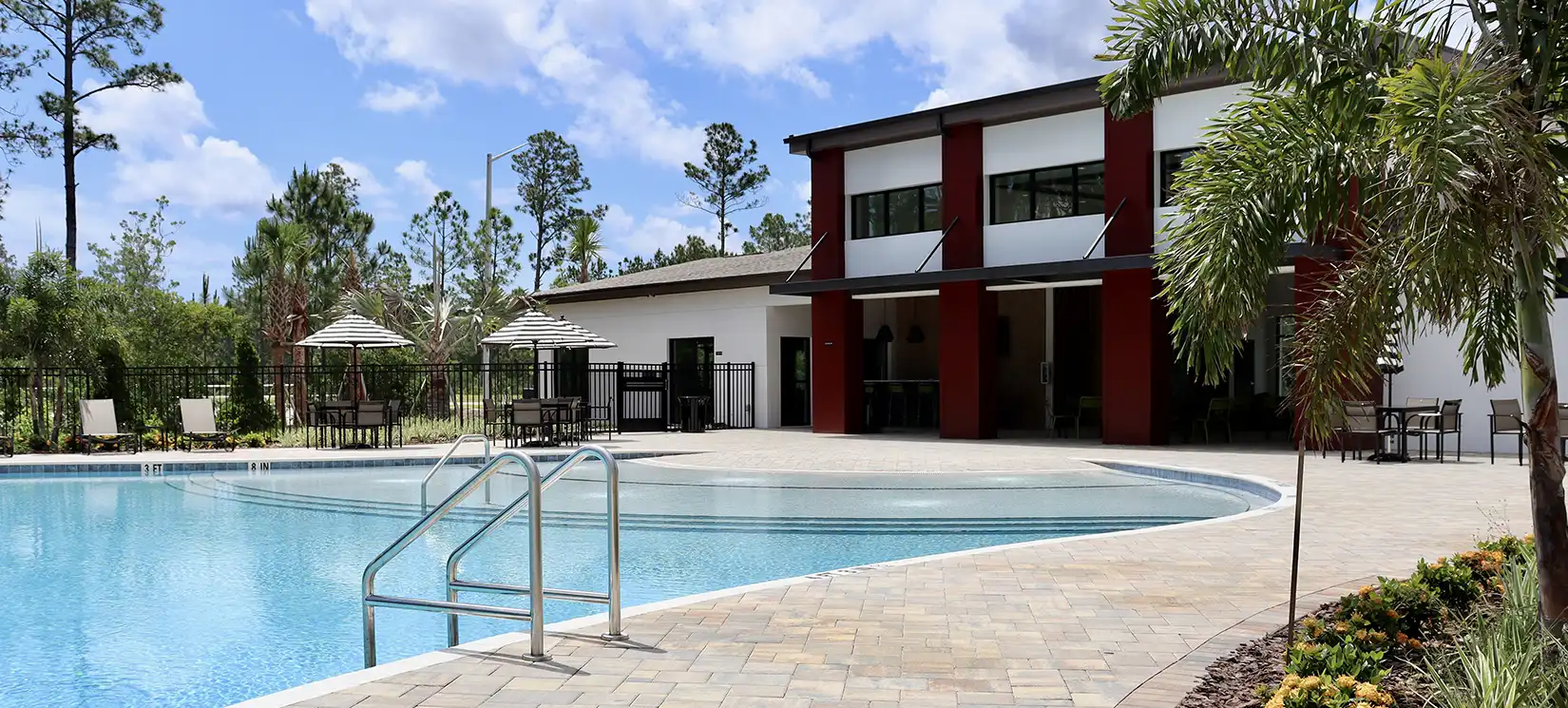 Resort style pool at the Amenity Center at Seminole Palms in Palm Coast FL